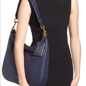 Marc Jacobs Gotham Pebbled Leather Hobo Bag Blue